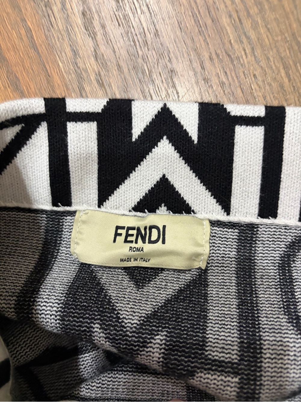 Fendi Black and White Logo Knit Pencil Skirt - Picture 3 of 5